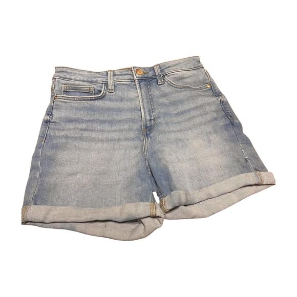 LC Lauren Conrad High Rise Denim Shorts 5 Inch Cuffed Jean Casual Summer Size 8 - Picture 3 of 9